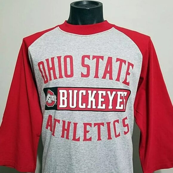Nos Vintage Ohio State Buckeyes Raglan T-Shirt X-Large Briar Creek 3/4 Sleeve XL - Picture 1 of 6